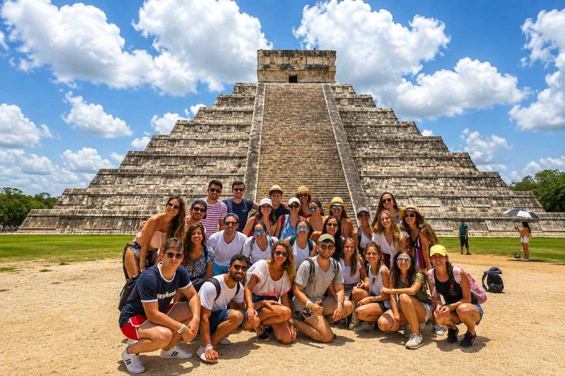Viaje universitario en grupo